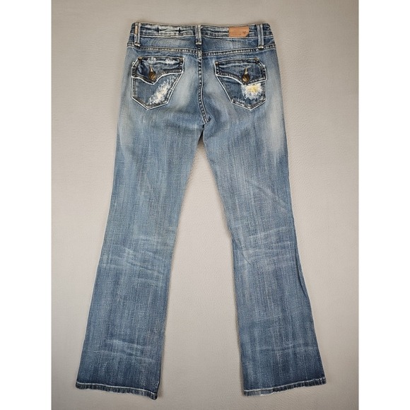 Vigoss Jeans Women 29x31 Boot Cut Low Rise Stretch Distressed Flap Pockets - Picture 6 of 9